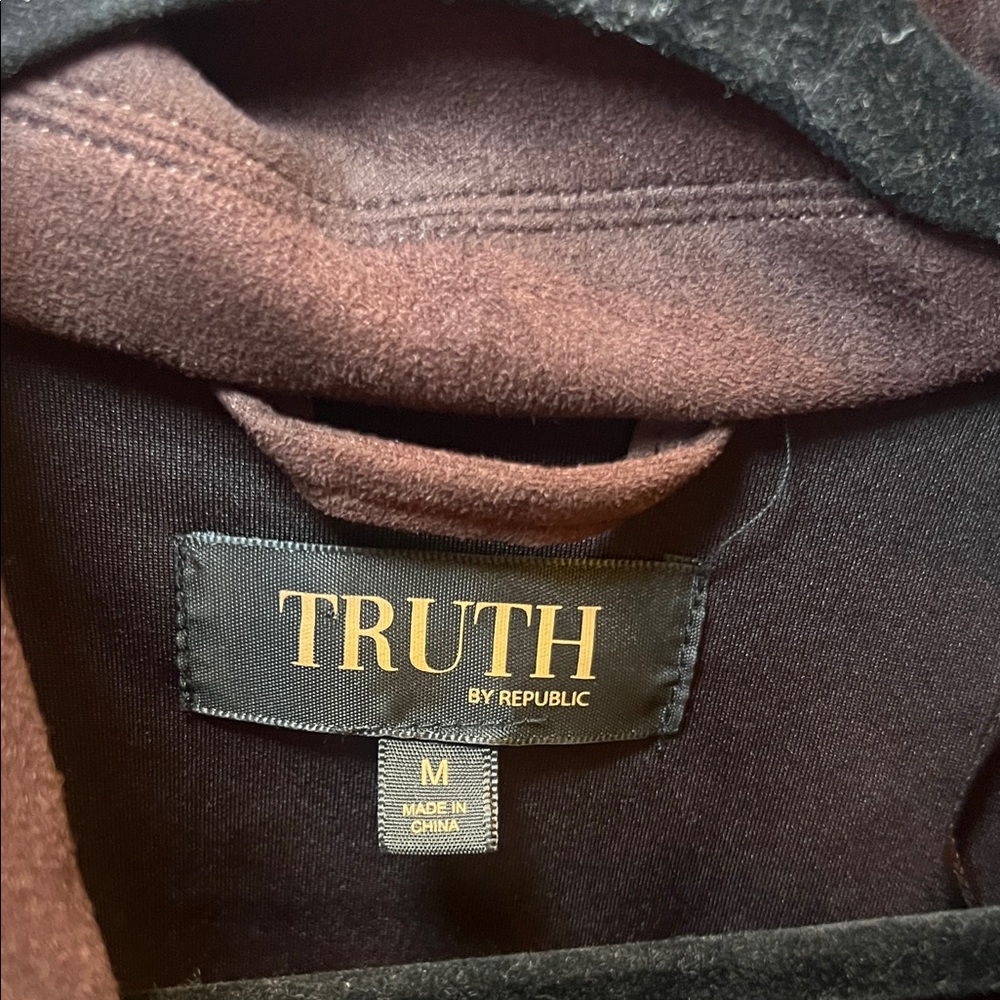 Truth Dark Brown Suede Button-Up Shirt - Picture 2 of 4
